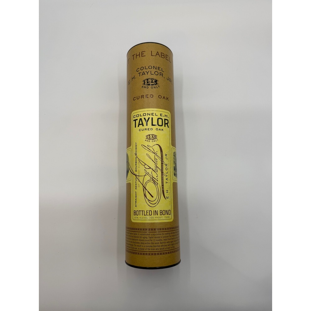 Colonel EH Taylor Jr Cured Oak Bourbon Whiskey Empty Tube Collector Packaging